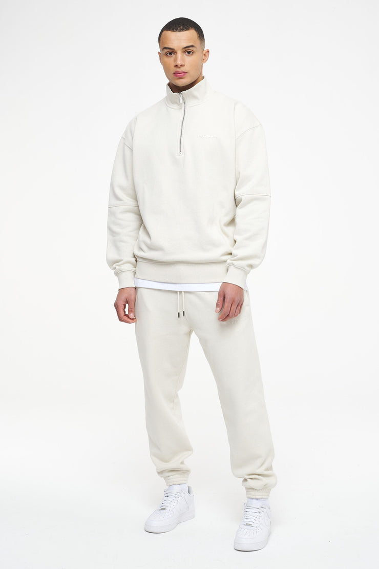 Pegador Logo Oversized Halfzip Sweater Vintage Washed Angels Cream Gum Zeitlich begrenztes Angebot