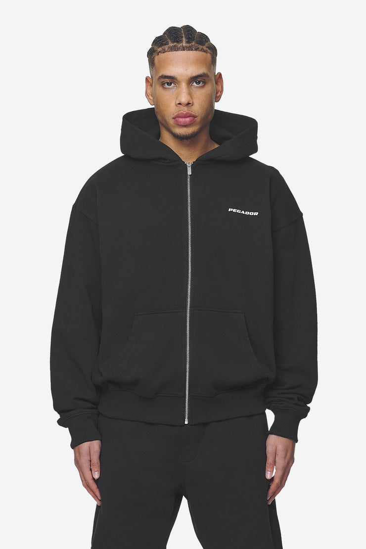 Pegador Logo Oversized Sweat Jacket Washed Black White Gum Blitzangebot