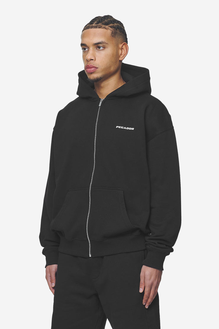 Pegador Logo Oversized Sweat Jacket Washed Black White Gum Blitzangebot