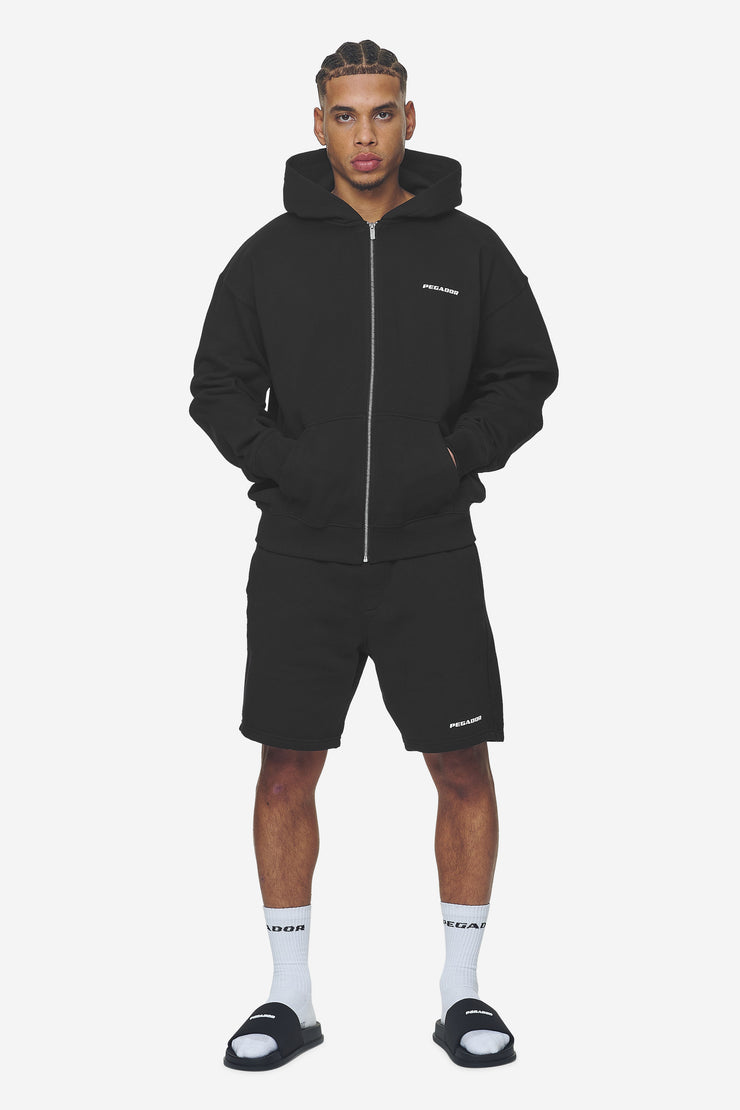 Pegador Logo Oversized Sweat Jacket Washed Black White Gum Blitzangebot