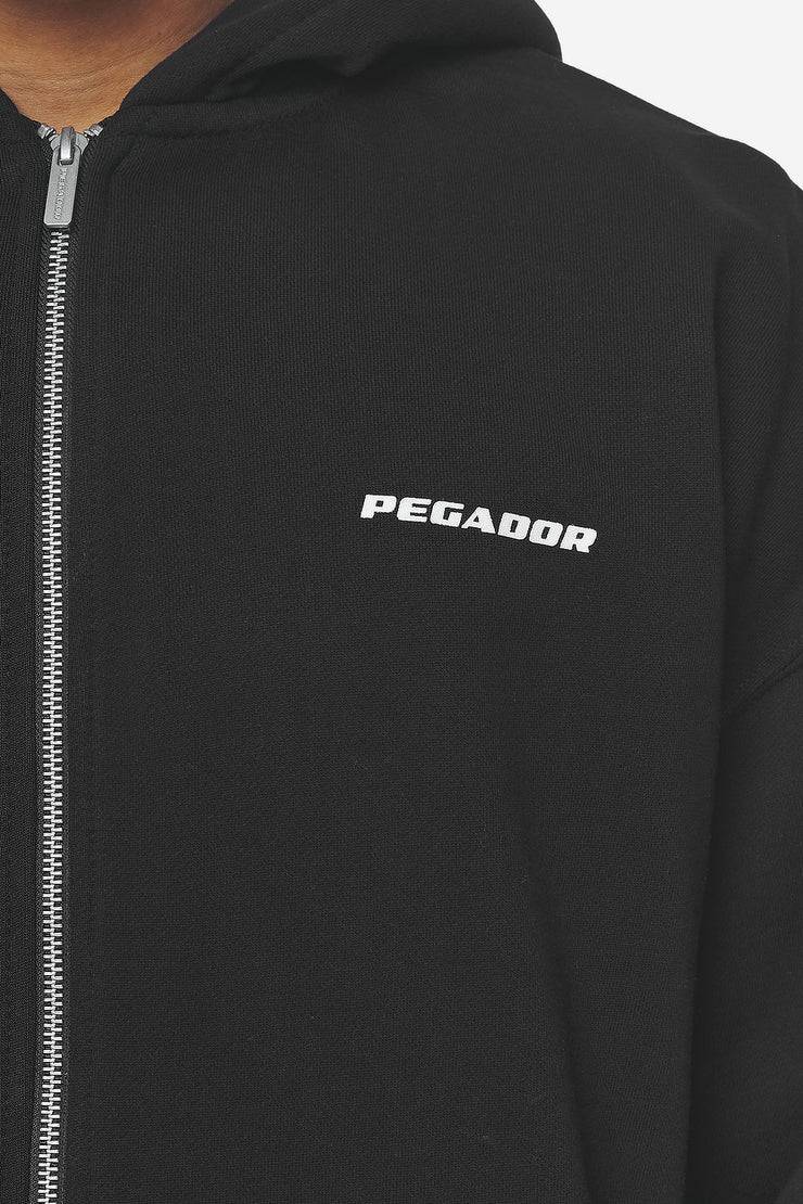 Pegador Logo Oversized Sweat Jacket Washed Black White Gum Blitzangebot