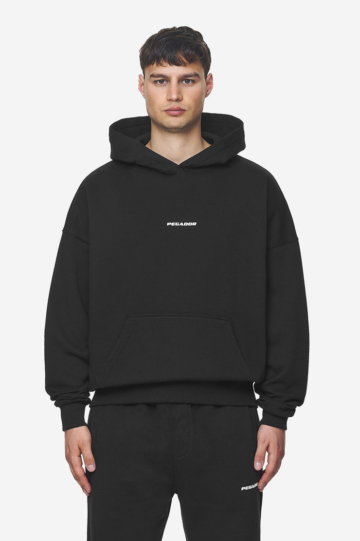 Pegador Logo Boxy Hoodie Washed Black White Gum Große Rabatte