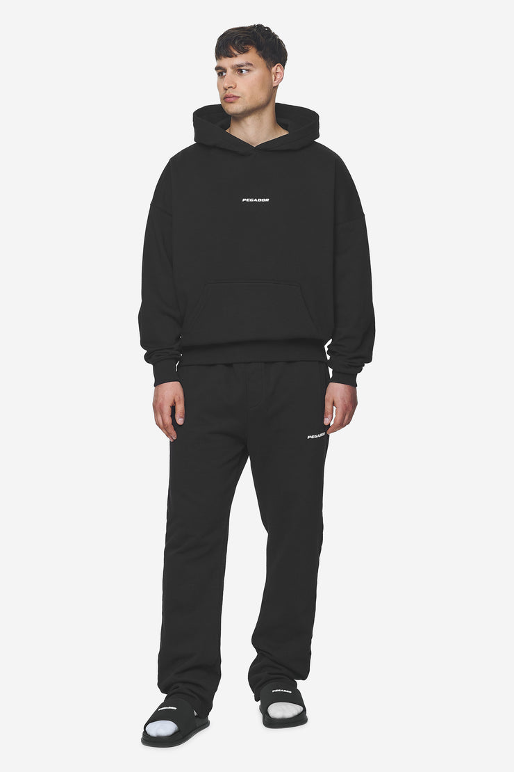 Pegador Logo Boxy Hoodie Washed Black White Gum Große Rabatte