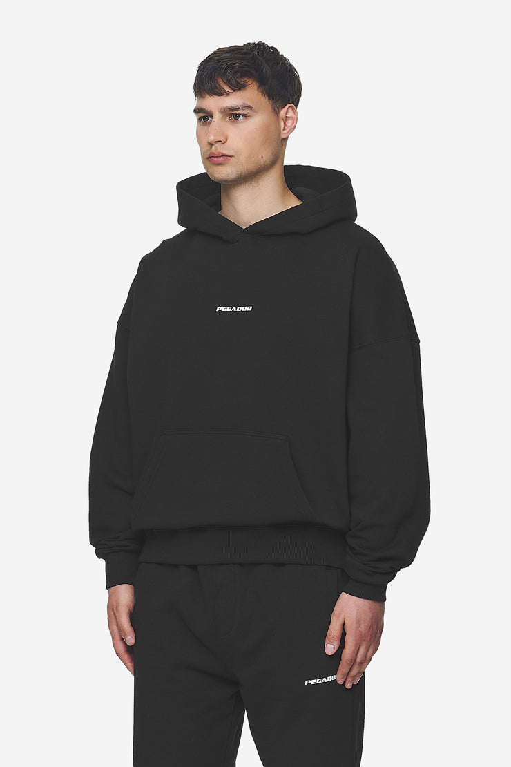 Pegador Logo Boxy Hoodie Washed Black White Gum Große Rabatte