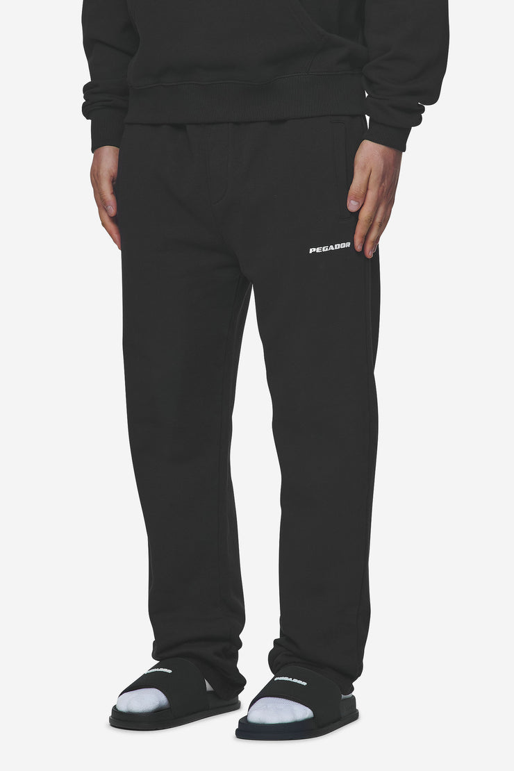 Pegador Logo Wide Sweat Pants Washed Black White Gum Räumungsverkauf