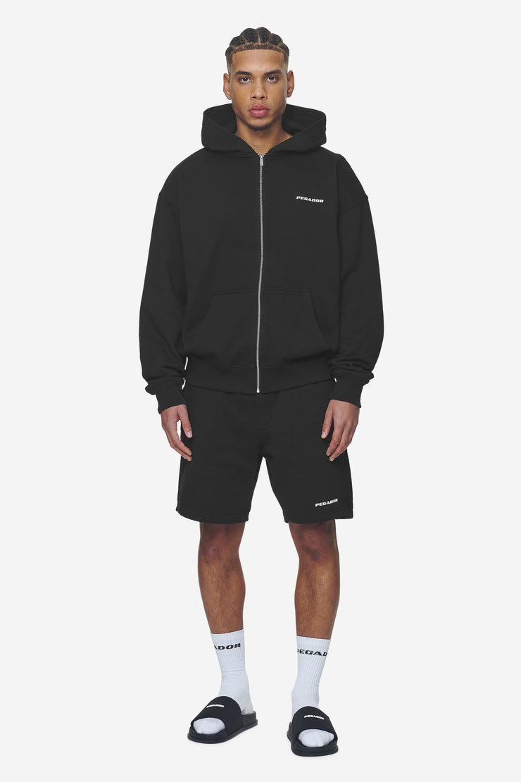 Pegador Logo Heavy Sweat Shorts Washed Black White Gum Tägliche Deals