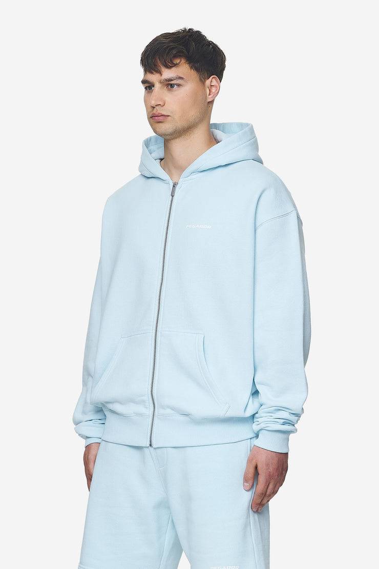 Pegador Logo Oversized Sweat Jacket Washed Baby Blue White Gum VIP-Rabatte