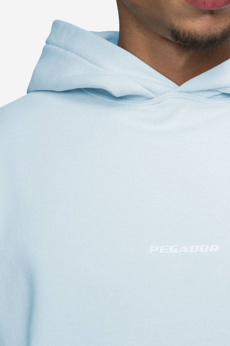 Pegador Logo Boxy Hoodie Washed Baby Blue White Gum Tiefpreis