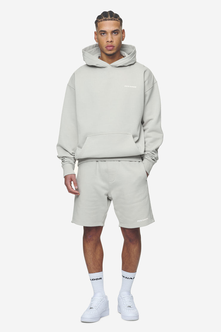 Pegador Logo Oversized Hoodie Washed Pearl Grey White Gum Kostenlose Rückgabe