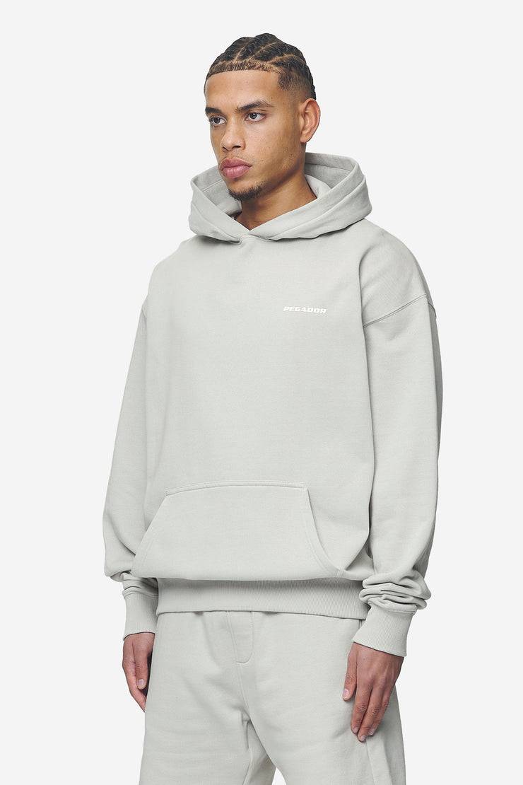 Pegador Logo Oversized Hoodie Washed Pearl Grey White Gum Kostenlose Rückgabe