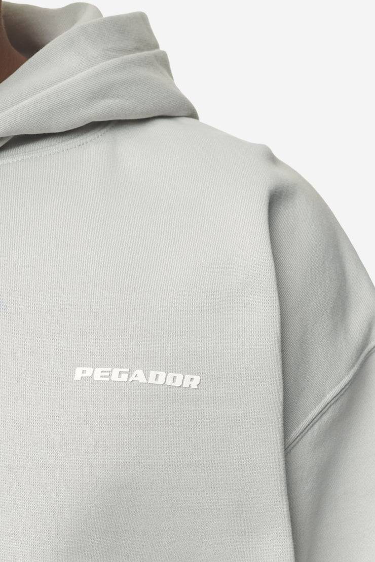 Pegador Logo Oversized Hoodie Washed Pearl Grey White Gum Kostenlose Rückgabe