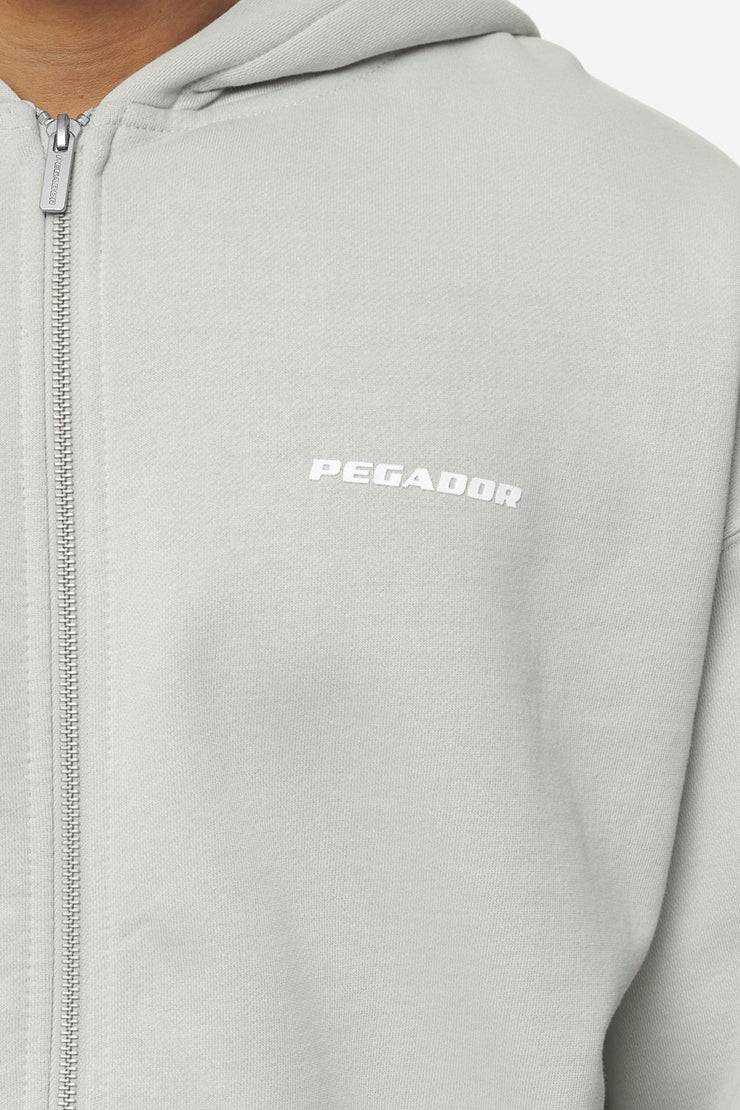 Pegador Logo Oversized Sweat Jacket Washed Pearl Grey White Gum Begrenzte Freigabe