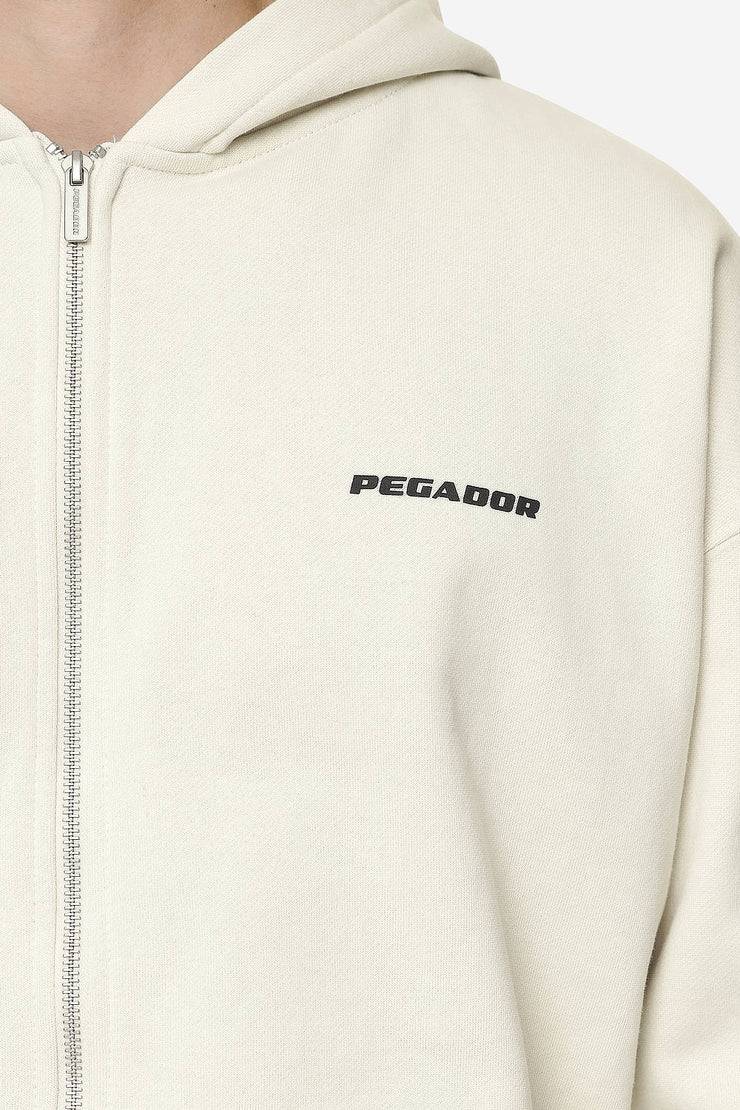 Pegador Logo Oversized Sweat Jacket Washed Salty Cream Black Gum Letzte 2 Tage