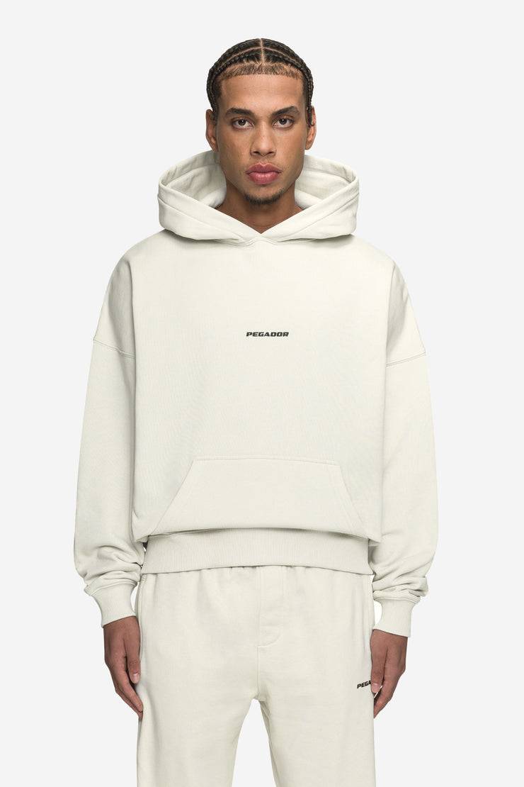 Pegador Logo Boxy Hoodie Washed Salty Cream Black Gum Letzter Tag