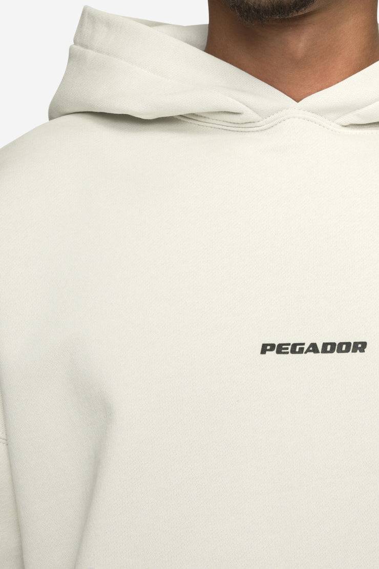 Pegador Logo Boxy Hoodie Washed Salty Cream Black Gum Letzter Tag