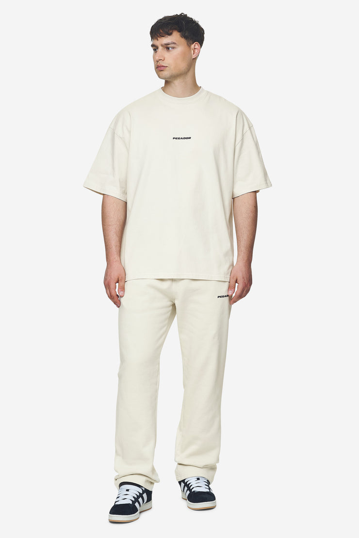 Pegador Logo Wide Sweat Pants Washed Salty Cream Black Gum Bis zu 65% Rabatt