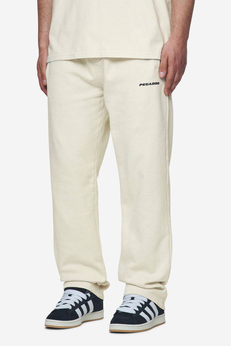 Pegador Logo Wide Sweat Pants Washed Salty Cream Black Gum Bis zu 65% Rabatt