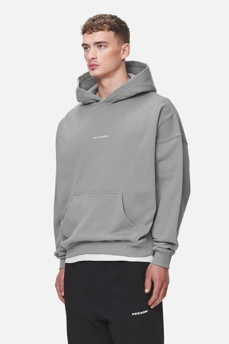 Pegador Logo Boxy Hoodie Washed Cool Grey White Gum Vierteljährliche Förderung