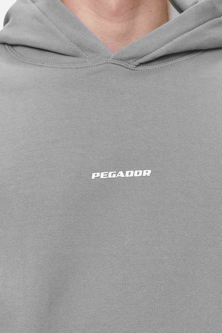 Pegador Logo Boxy Hoodie Washed Cool Grey White Gum Vierteljährliche Förderung