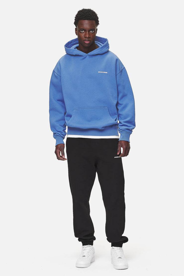 Pegador Logo Oversized Hoodie Washed Retro Blue White Gum Discount Store für neue Produkte