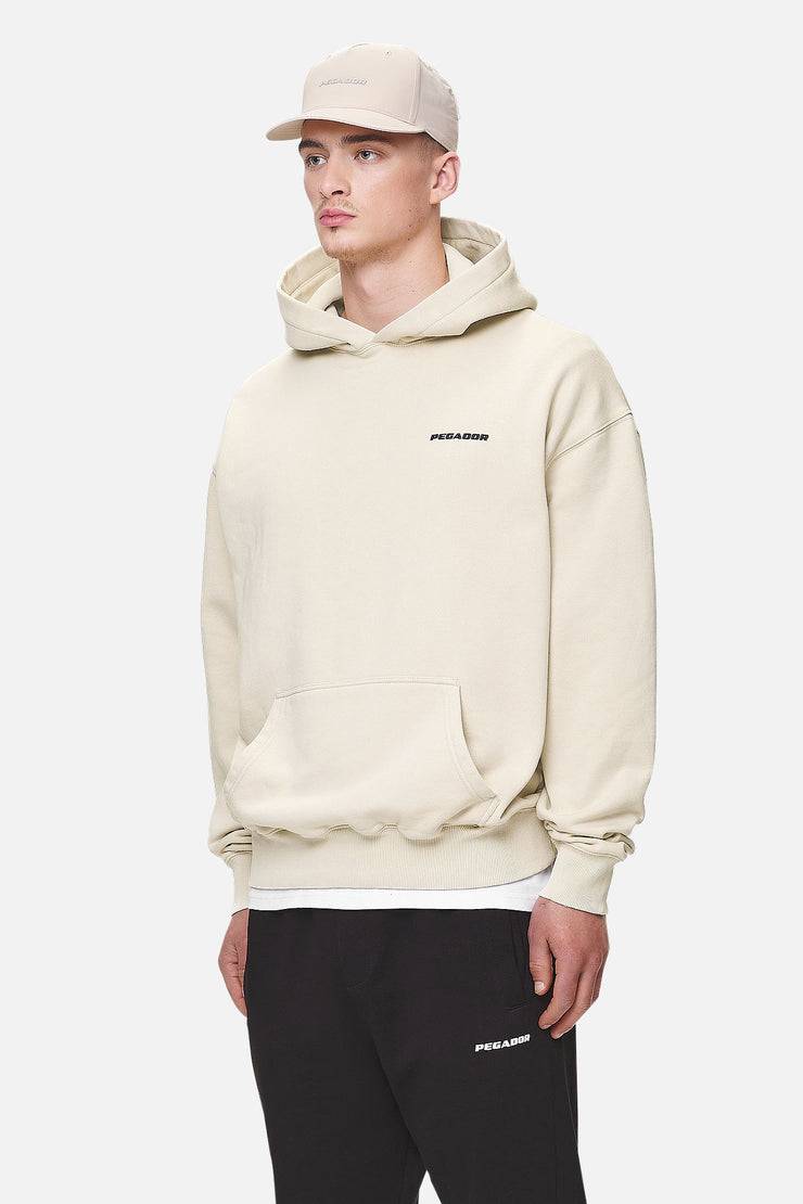 Pegador Logo Oversized Hoodie Washed Desert Sand Black Gum Super Rabatt