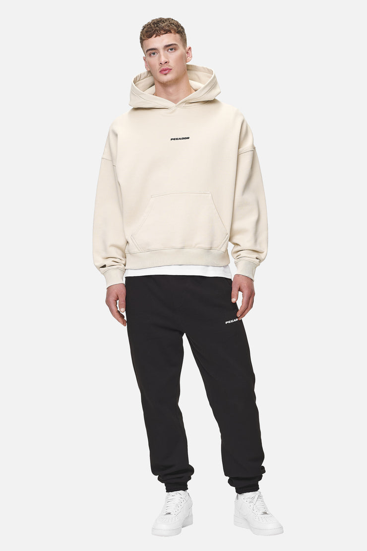 Pegador Logo Boxy Hoodie Washed Desert Sand Black Gum Riesige Rabatte