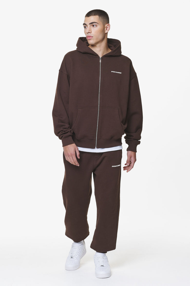 Pegador Logo Oversized Sweat Jacket Washed Oak Brown Gum Clearance-Verkauf
