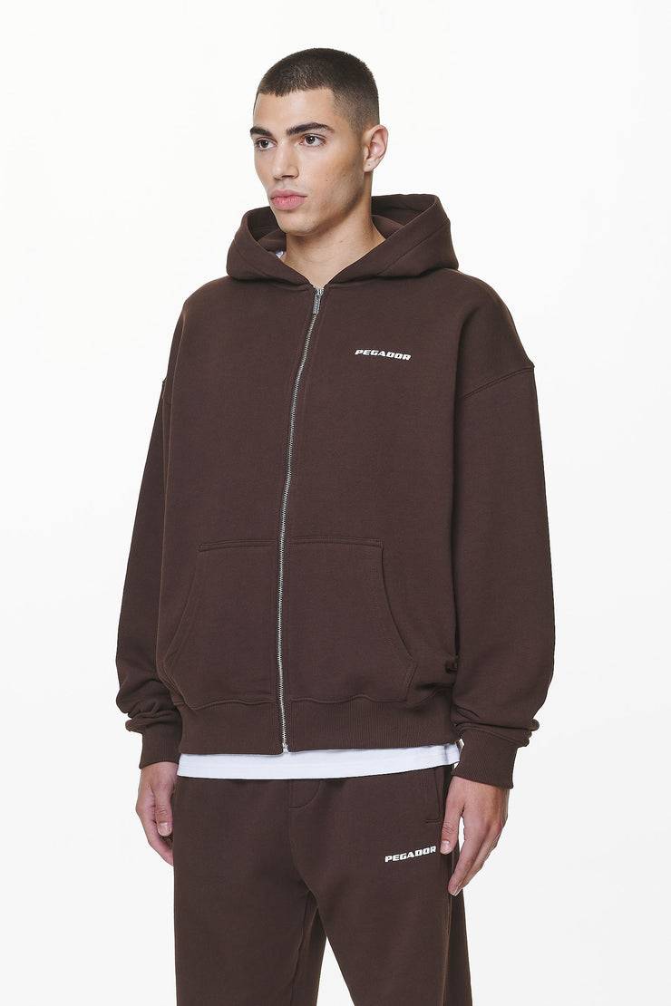 Pegador Logo Oversized Sweat Jacket Washed Oak Brown Gum Clearance-Verkauf