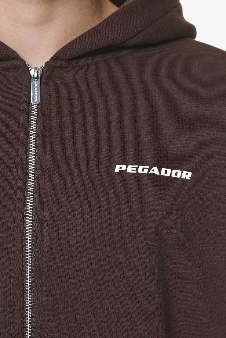 Pegador Logo Oversized Sweat Jacket Washed Oak Brown Gum Clearance-Verkauf