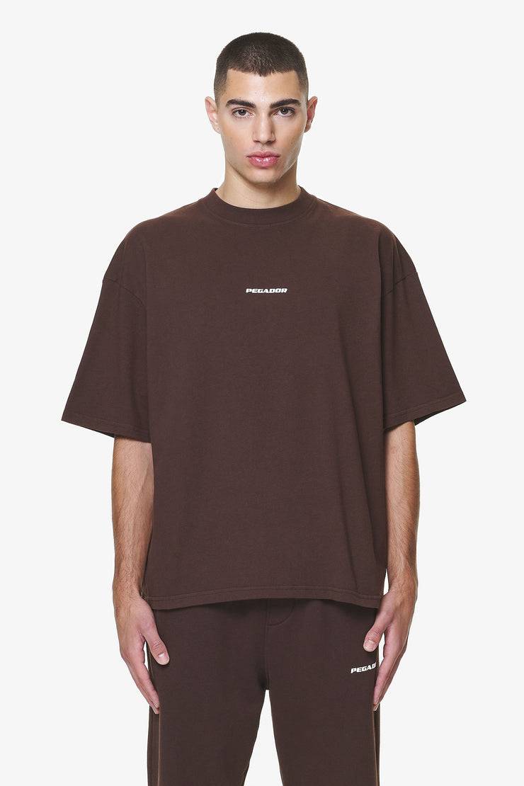 Pegador Logo Boxy Tee Washed Oak Brown Gum Fabrikladen