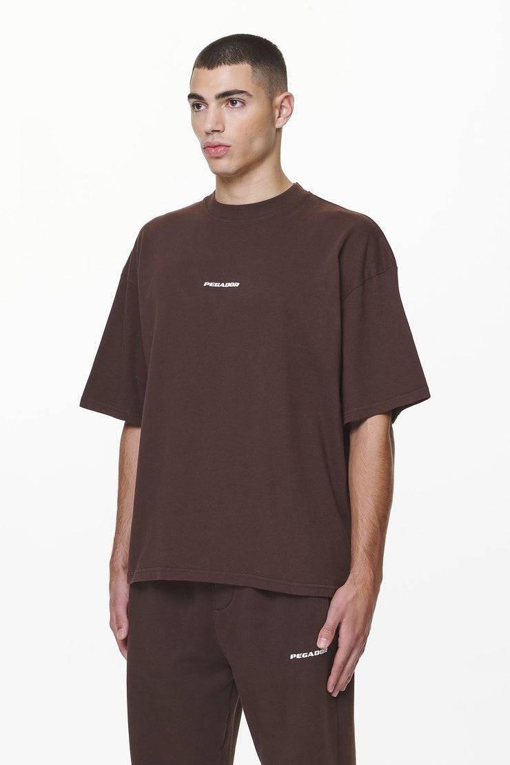Pegador Logo Boxy Tee Washed Oak Brown Gum Fabrikladen