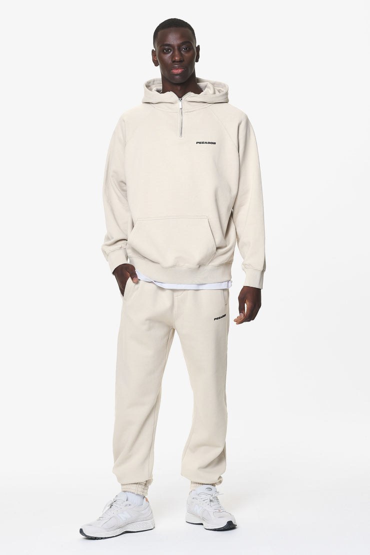 Pegador Logo Oversized Halfzip Hoodie Washed Dust Cream Gum Speichern exportieren