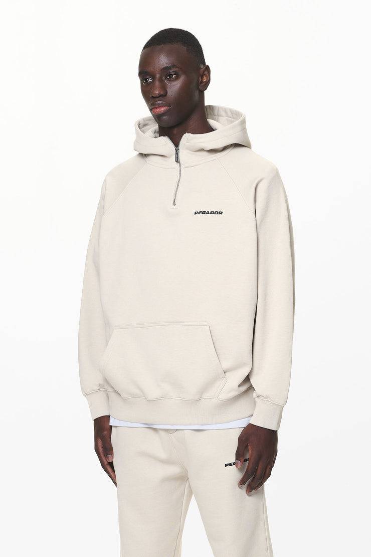 Pegador Logo Oversized Halfzip Hoodie Washed Dust Cream Gum Speichern exportieren