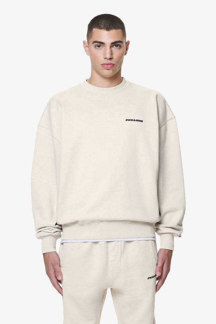 Pegador Logo Oversized Sweater Washed Dust Cream Gum Black Friday Preise