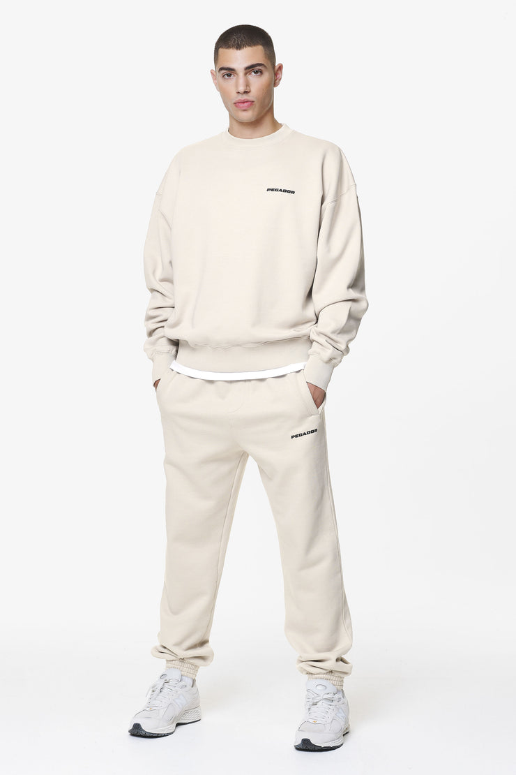Pegador Logo Oversized Sweater Washed Dust Cream Gum Black Friday Preise