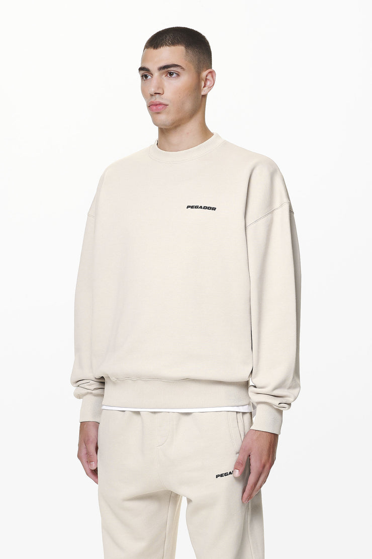 Pegador Logo Oversized Sweater Washed Dust Cream Gum Black Friday Preise