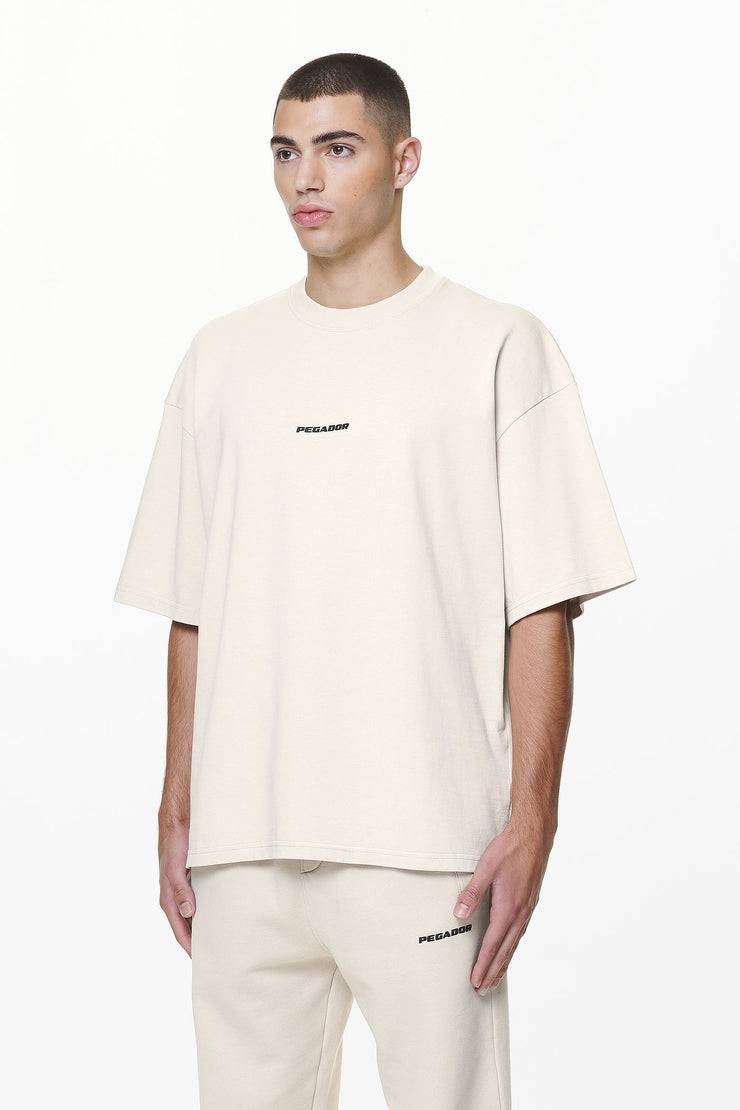 Pegador Logo Boxy Tee Washed Dust Cream Gum Im Verkauf