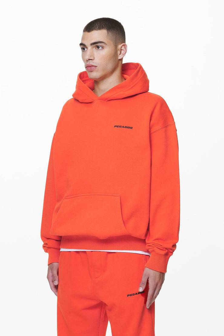 Pegador Logo Oversized Hoodie Washed Signal Red Gum 50% Rabatt für begrenzte Zeit