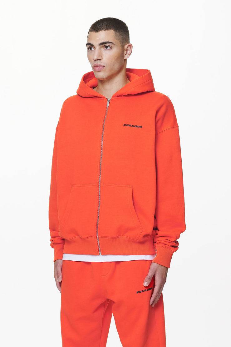 Pegador Logo Oversized Sweat Jacket Washed Signal Red Gum Rabatte dieses Monats