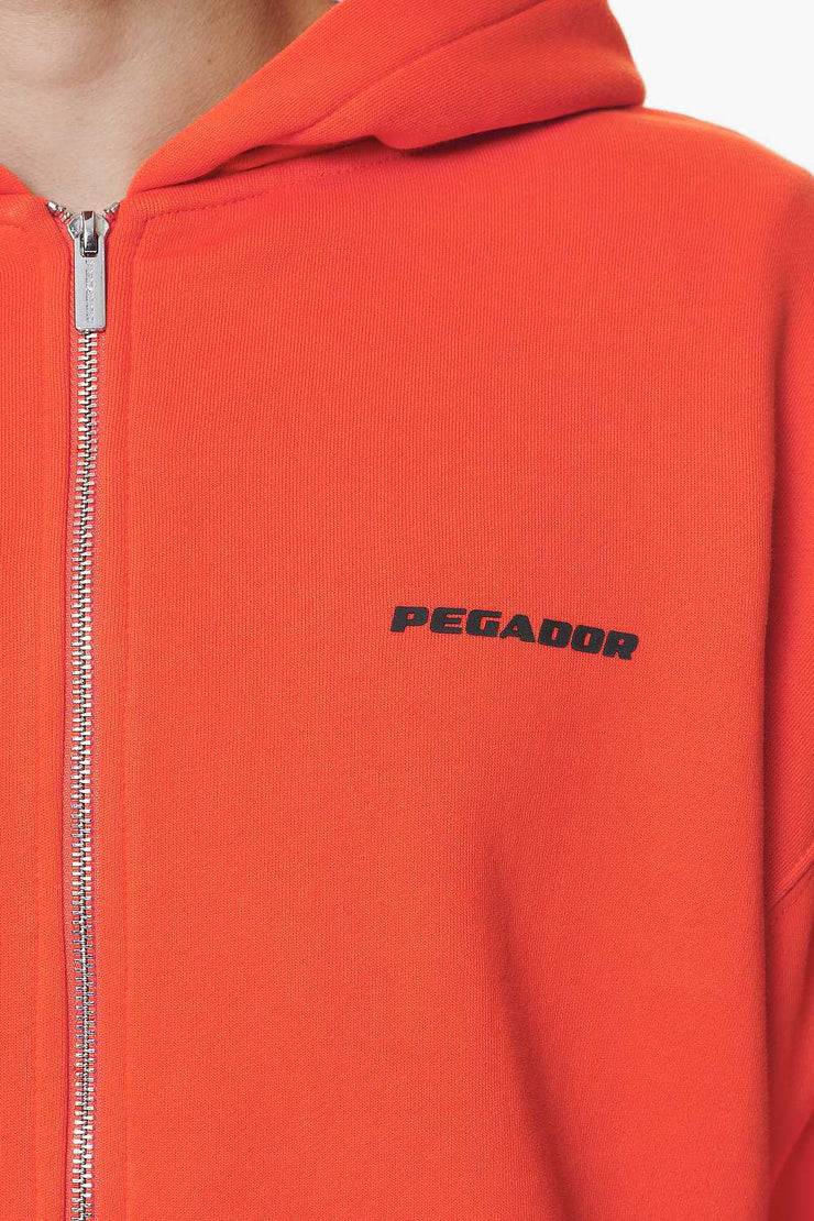 Pegador Logo Oversized Sweat Jacket Washed Signal Red Gum Rabatte dieses Monats