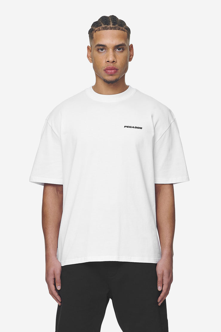 Pegador Logo Oversized Tee White Black Gum Outlet