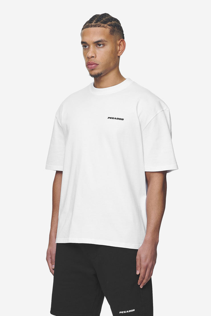 Pegador Logo Oversized Tee White Black Gum Outlet