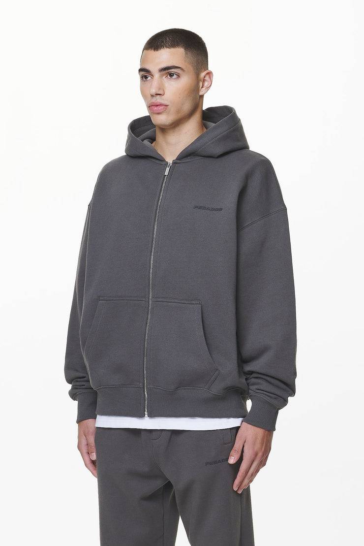 Pegador Logo Oversized Sweat Jacket Washed Volcano Grey Gum Fabrikverkauf