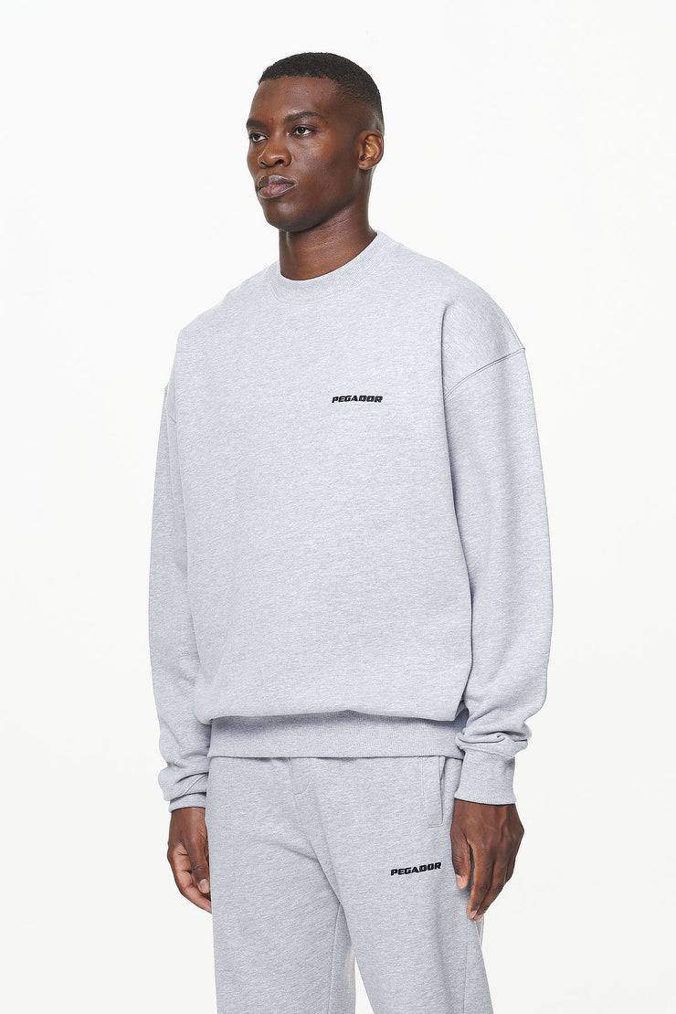 Pegador Logo Oversized Sweater Grey Melange Großer Ausverkauf