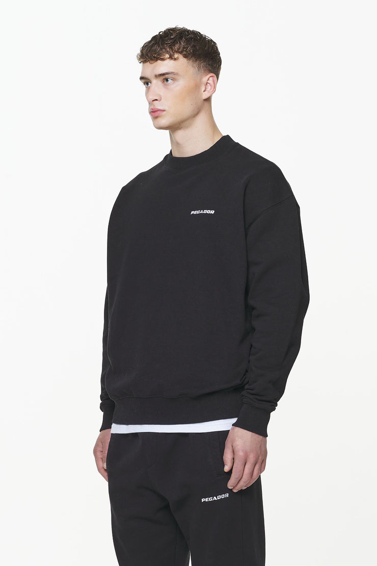 Pegador Logo Oversized Sweater Vintage Washed Onyx Black Flash Sale