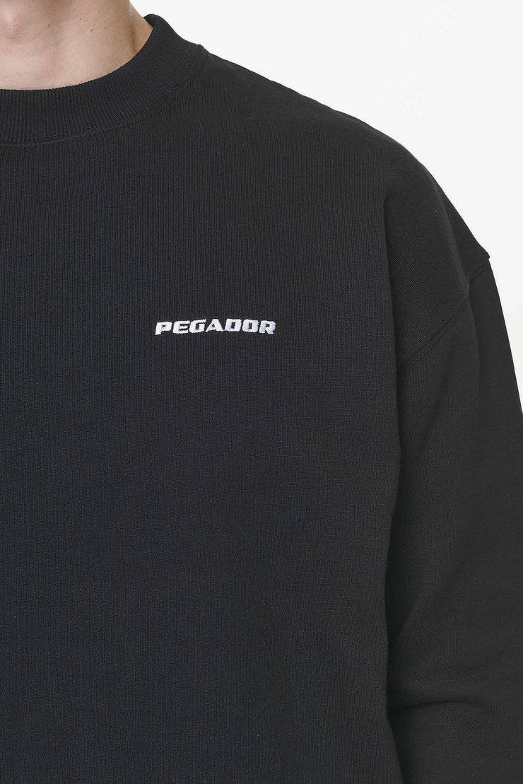 Pegador Logo Oversized Sweater Vintage Washed Onyx Black Flash Sale