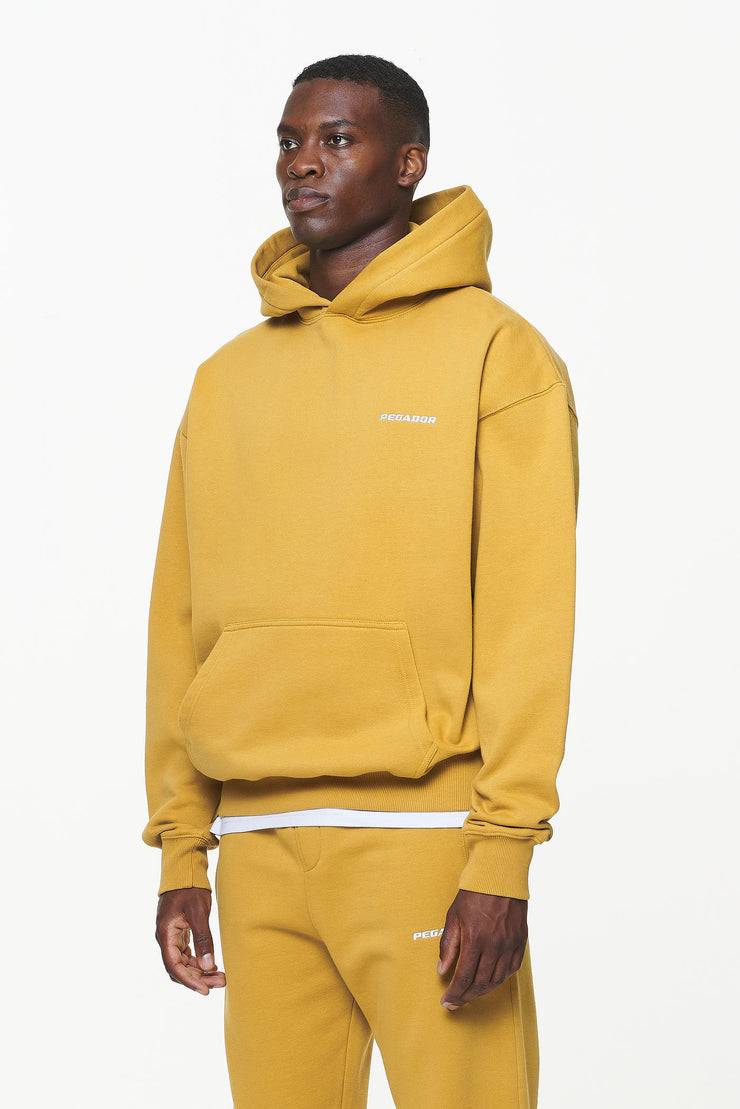 Pegador Logo Oversized Hoodie Vintage Washed Mustard Online Shopping