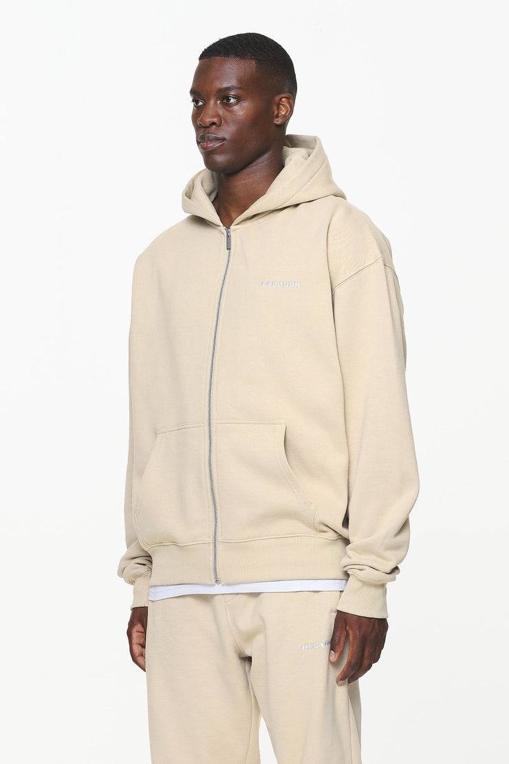 Pegador Logo Oversized Sweat Jacket Vintage Washed Kingdom Beige Saisonschlussverkauf