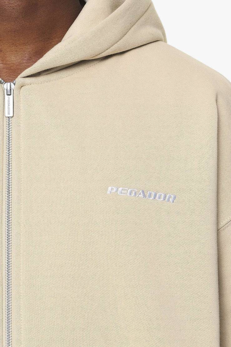 Pegador Logo Oversized Sweat Jacket Vintage Washed Kingdom Beige Saisonschlussverkauf
