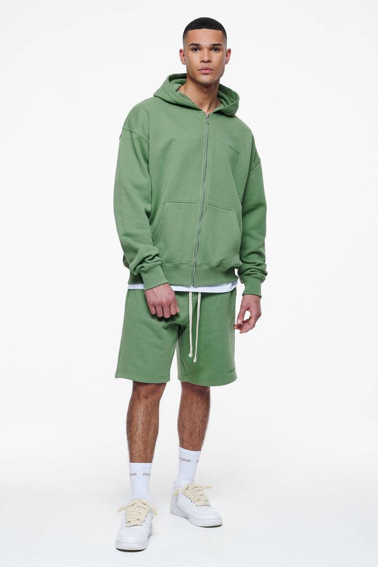 Pegador Logo Oversized Sweat Jacket Vintage Washed Cypress Green Gum Weihnachtsangebot